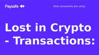 blue background with large white text that says Lost in Crypto - Transactions