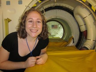Clara Moskowitz on Shuttle Discovery