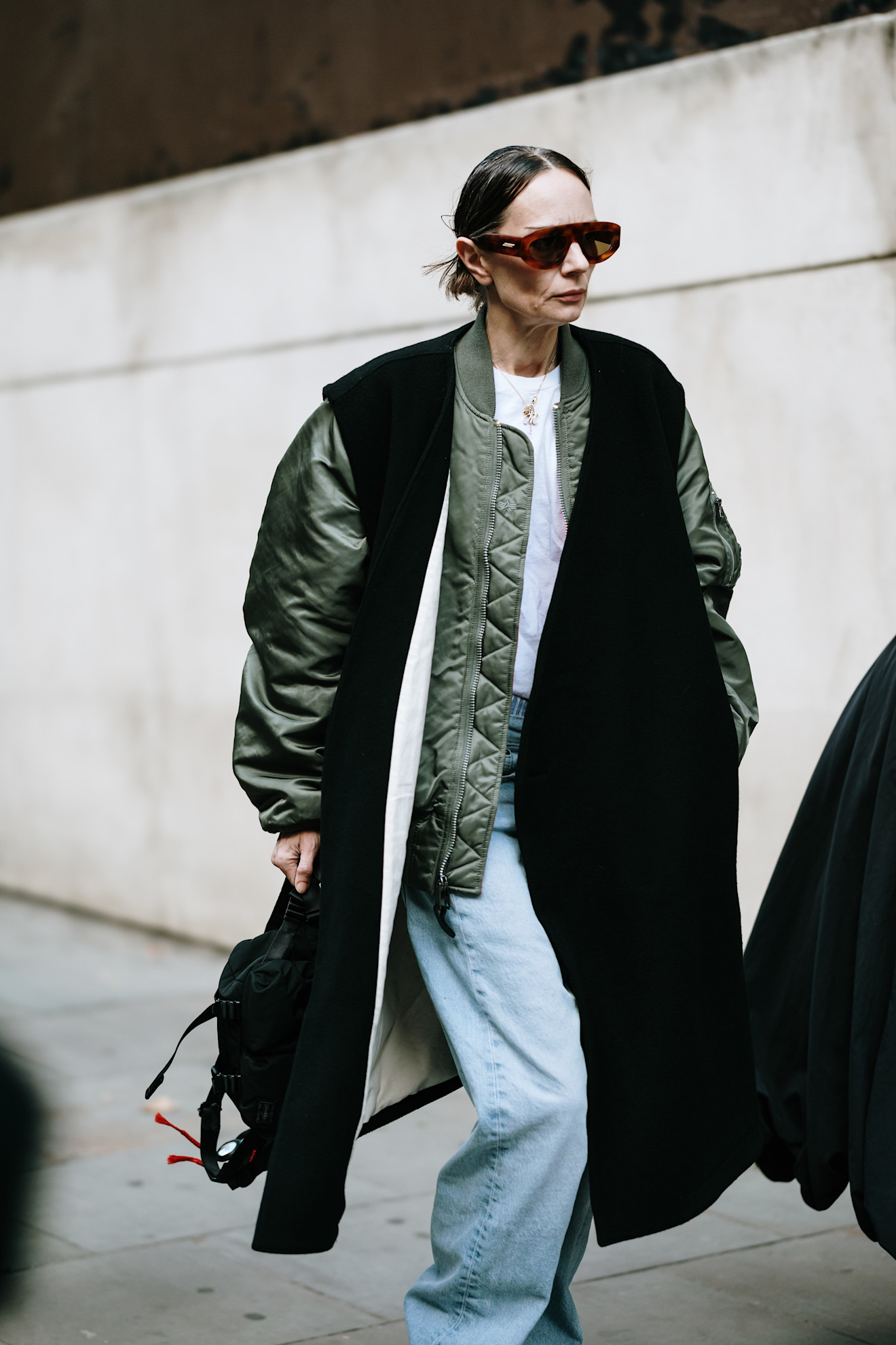 winter jackets to wear with jeans: bomber jacket