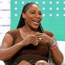 Serena Williams onstage for a panel discussion