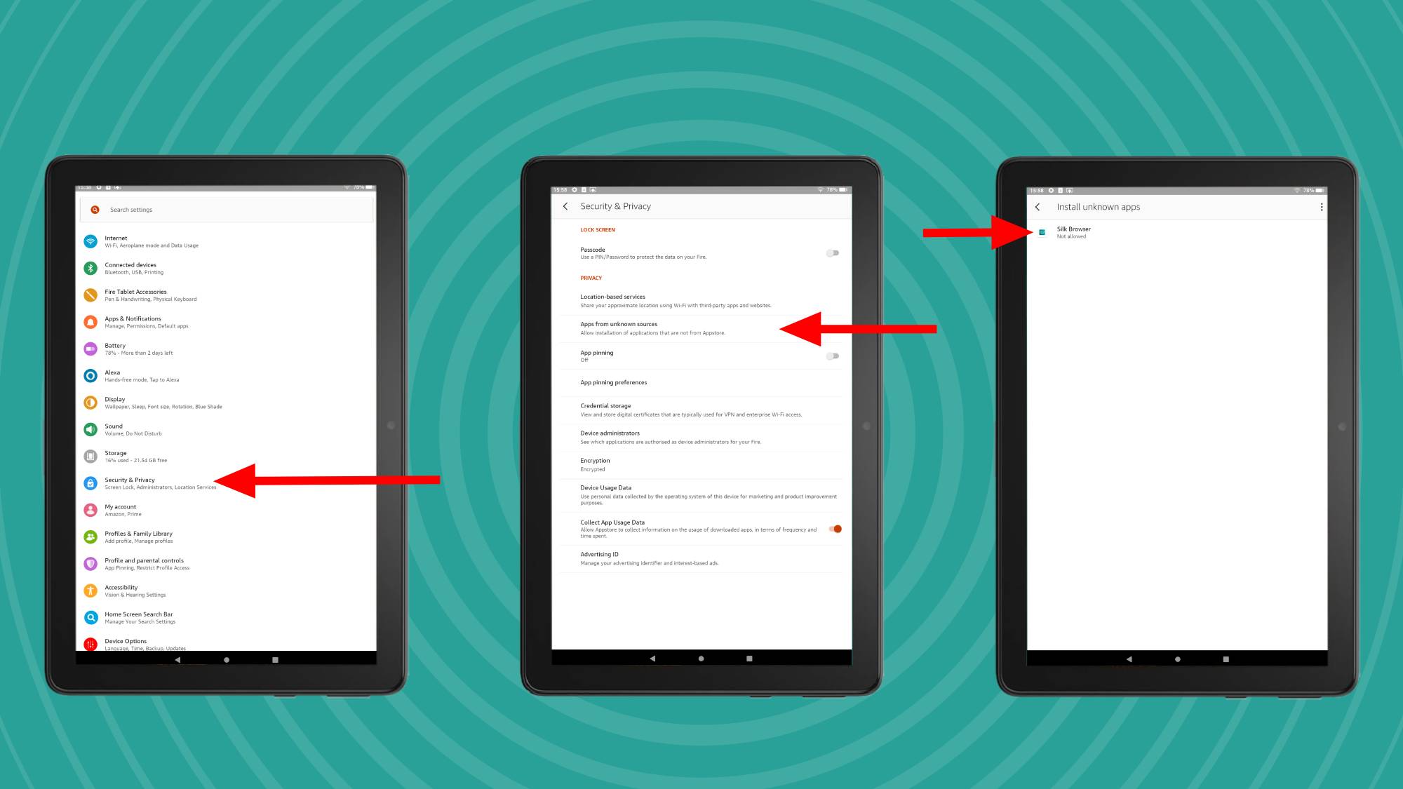 Instructions on how to get the Play Store on Amazon Fire tablets