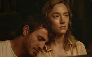 Foe ending explained. Pictured: Paul Mescal and Saoirse Ronan in Foe