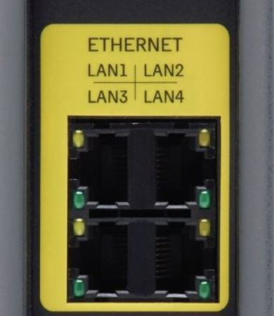 There are four Ethernet outputs on the Motorola MG7550&rsquo;s back panel.