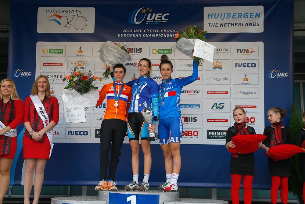 The women's U23 podium.