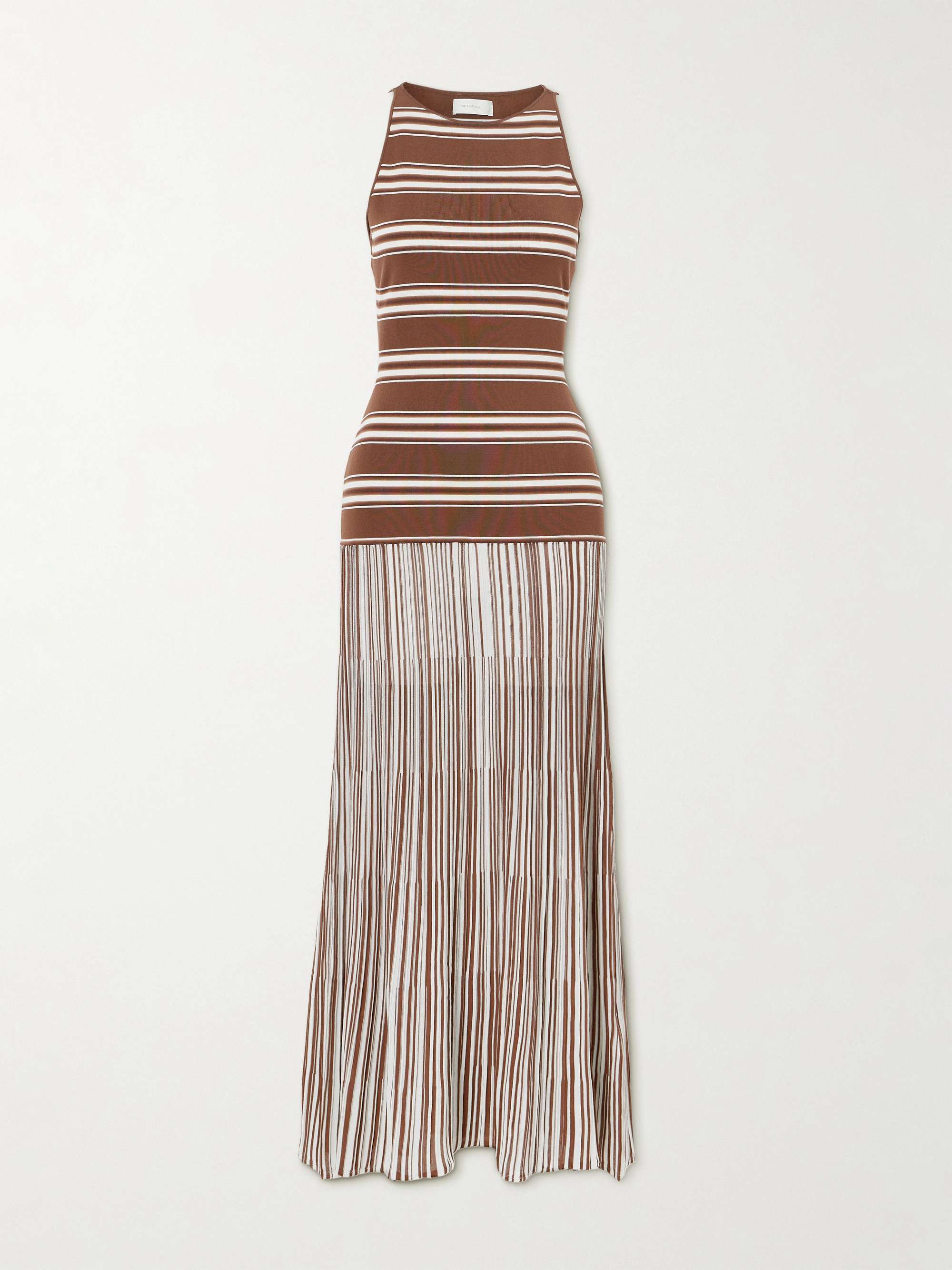 Tore Striped Ribbed Stretch-Cotton Jersey Maxi Dress