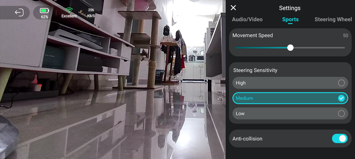 Enabot EBO Max control mode view in the app
