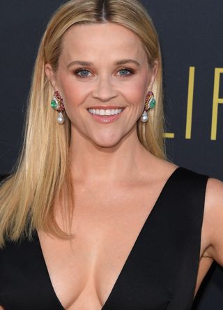 Reese Witherspoon with copper eyes and glossy lips