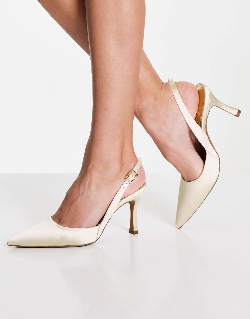 Asos Design Samber Slingback Stiletto Heels in Ivory