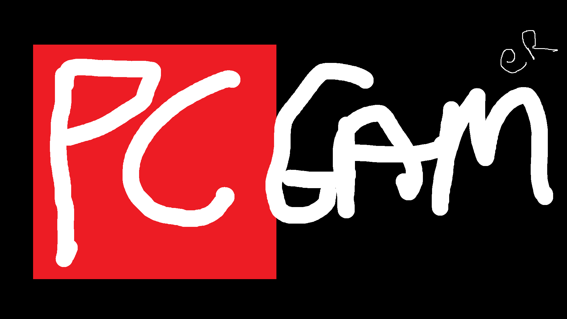 The PC Gamer logo crudely drawn.