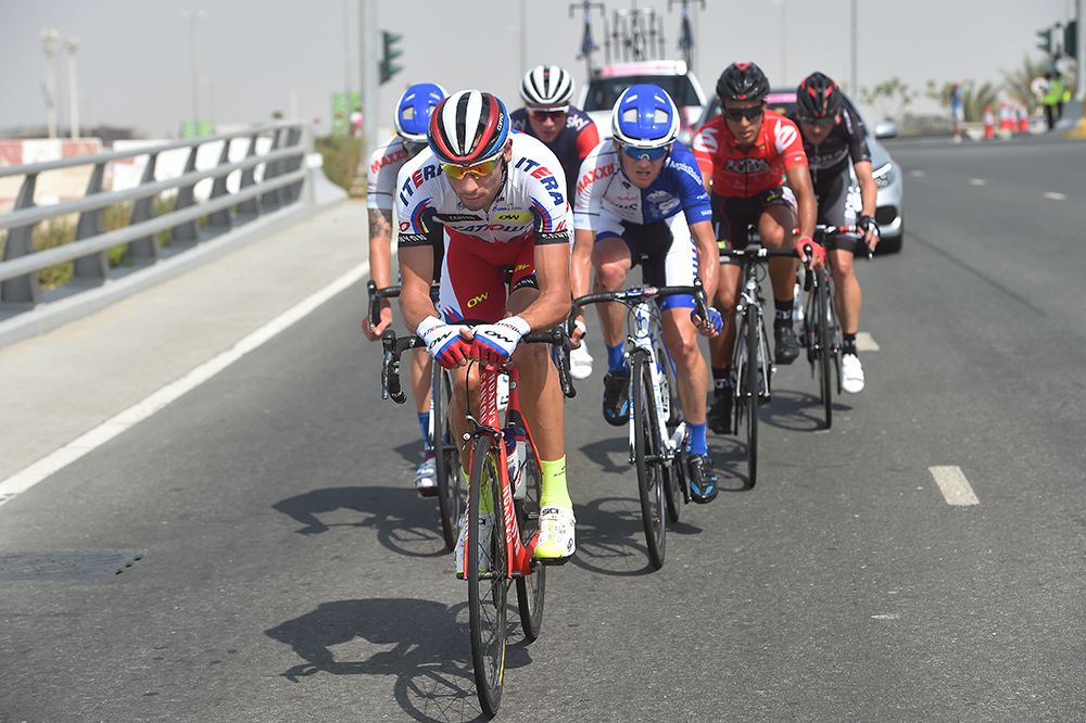 Belkov leads the break of the day on stage 2 of the Abu Dhabi Tour