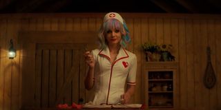 Carey Mulligan as nurse stripper at the end of Promising Young Woman