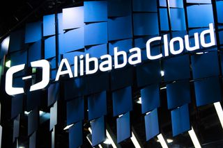 Alibaba Cloud logo at the GSMA Mobile World Congress 2019