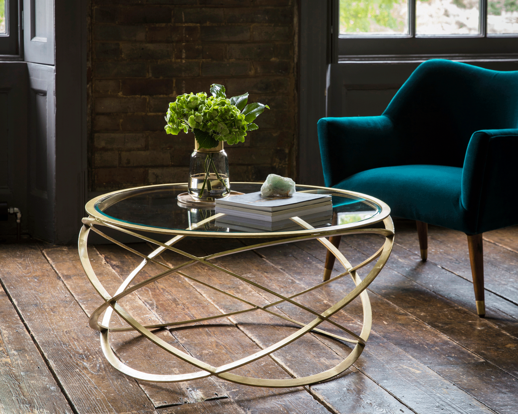 circular glass topped table