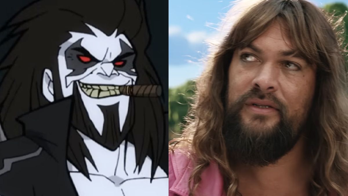 DC animation&#039;s Man of Tomorrow featuring Lobo, Jason Momoa, and his odd haircut in The Minecraft Movie.