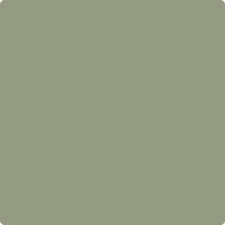 paint swatch of benjamin moore's mistletoe olive green paint