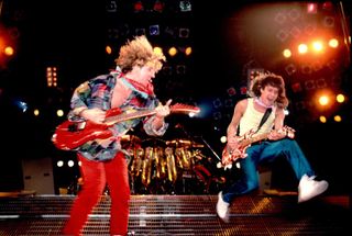 Samy Hagar and Eddie Van Halen onstage