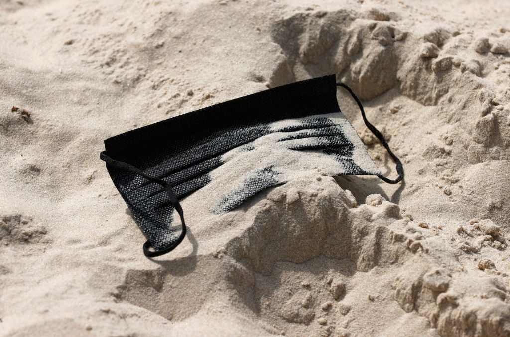 Mask in the sand.