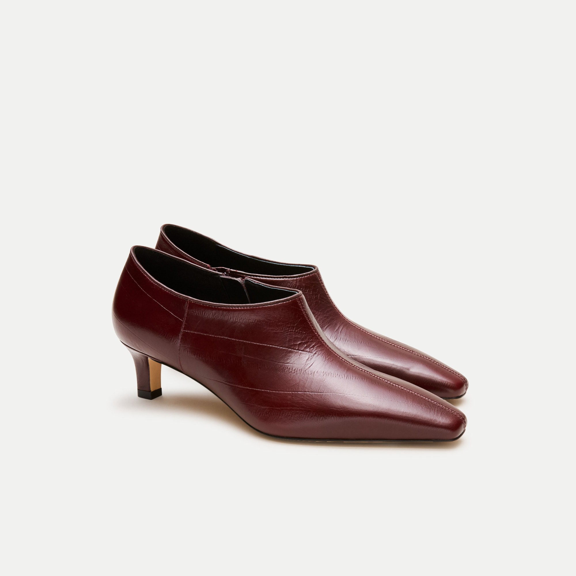Sylvie Low Ankle Boots in Eel-Embossed Leather