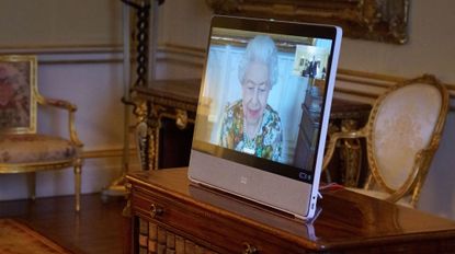 The Queen appears on a virtual video call