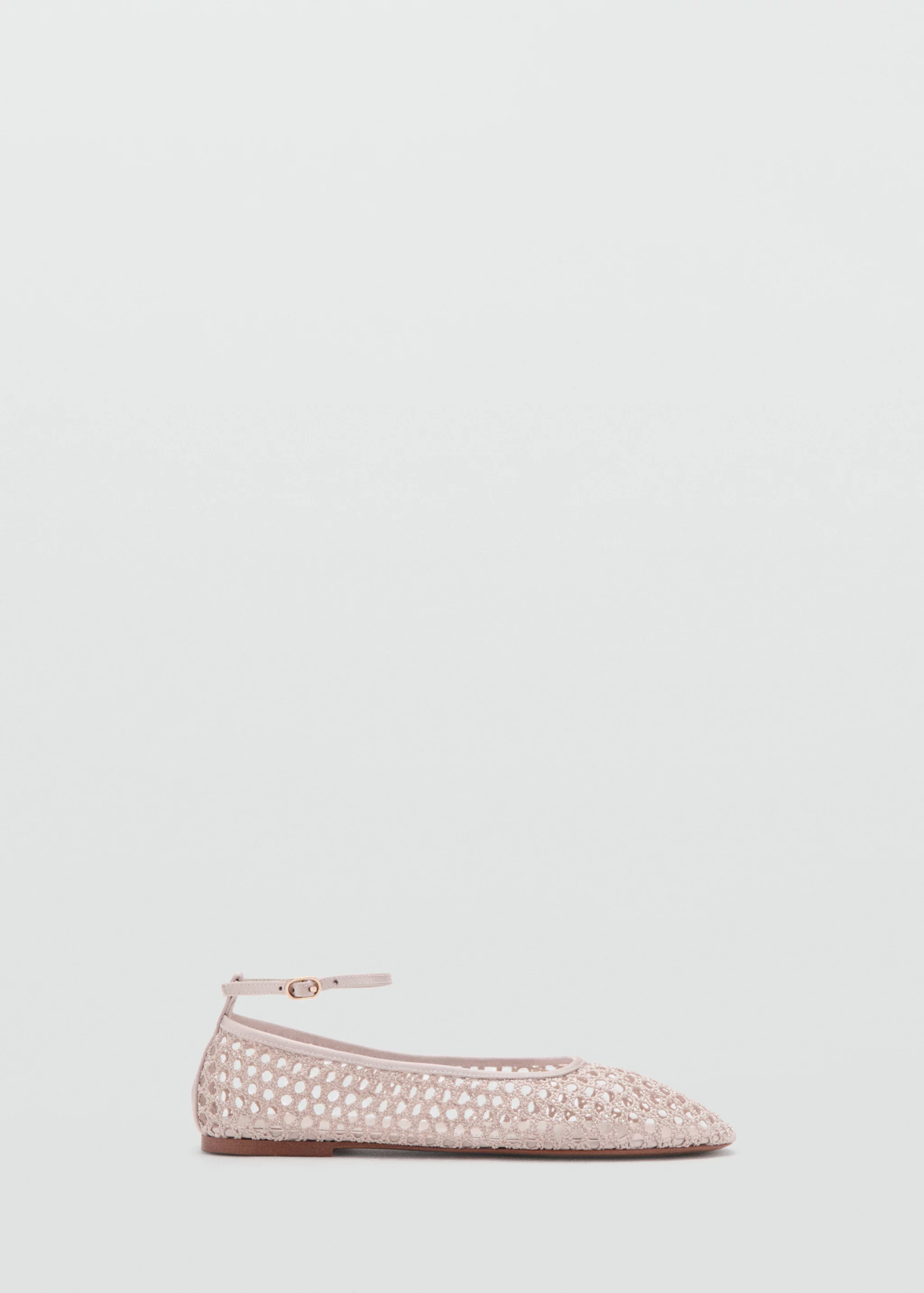 Crocheted Ballet Flats With Ankle Strap - Women | Mango Usa