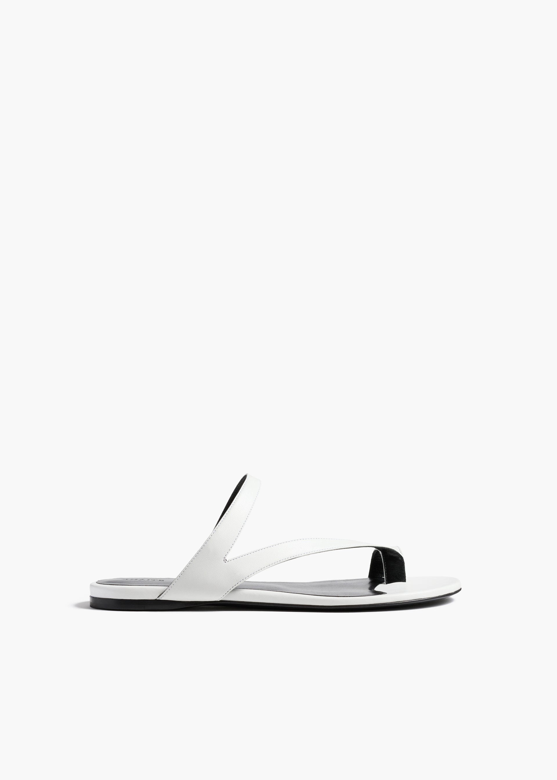 Aimee Flat Sandal in Optic White Leather - 35 / Optic White / Upper100%llsole100%cl