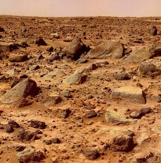 The arid environment of Mars.