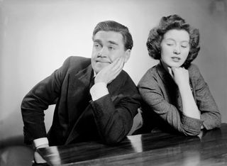 Peter Butterworth with impressionist Janet Brown in 1950