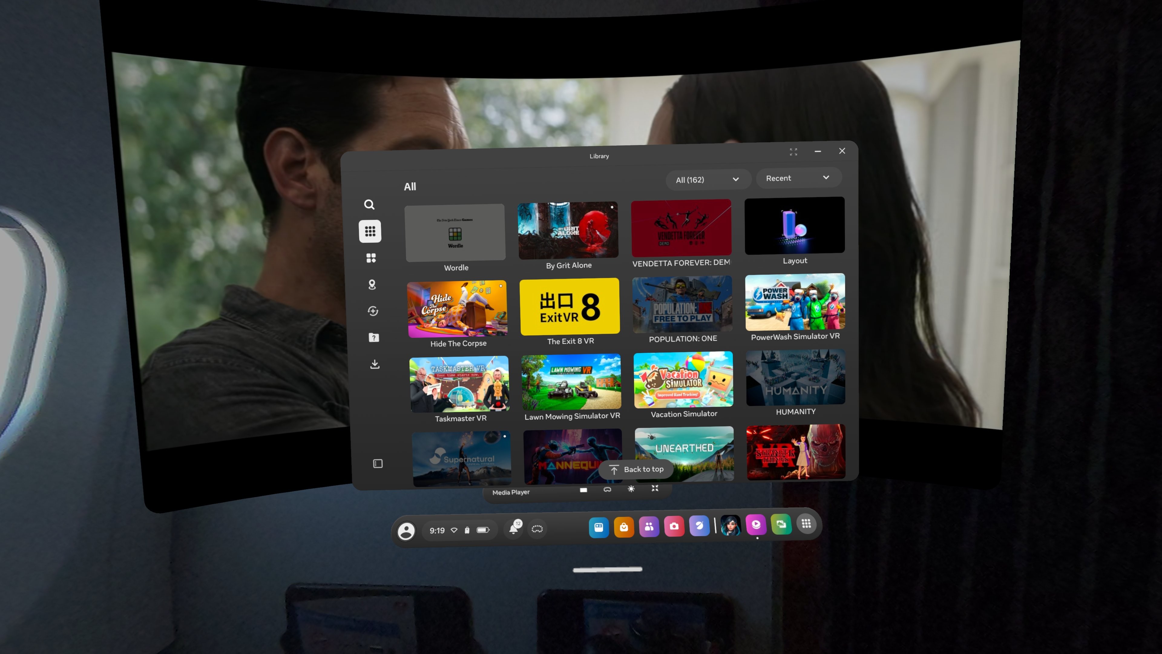 An app list in front of Paul Rudd as Scott Lang.