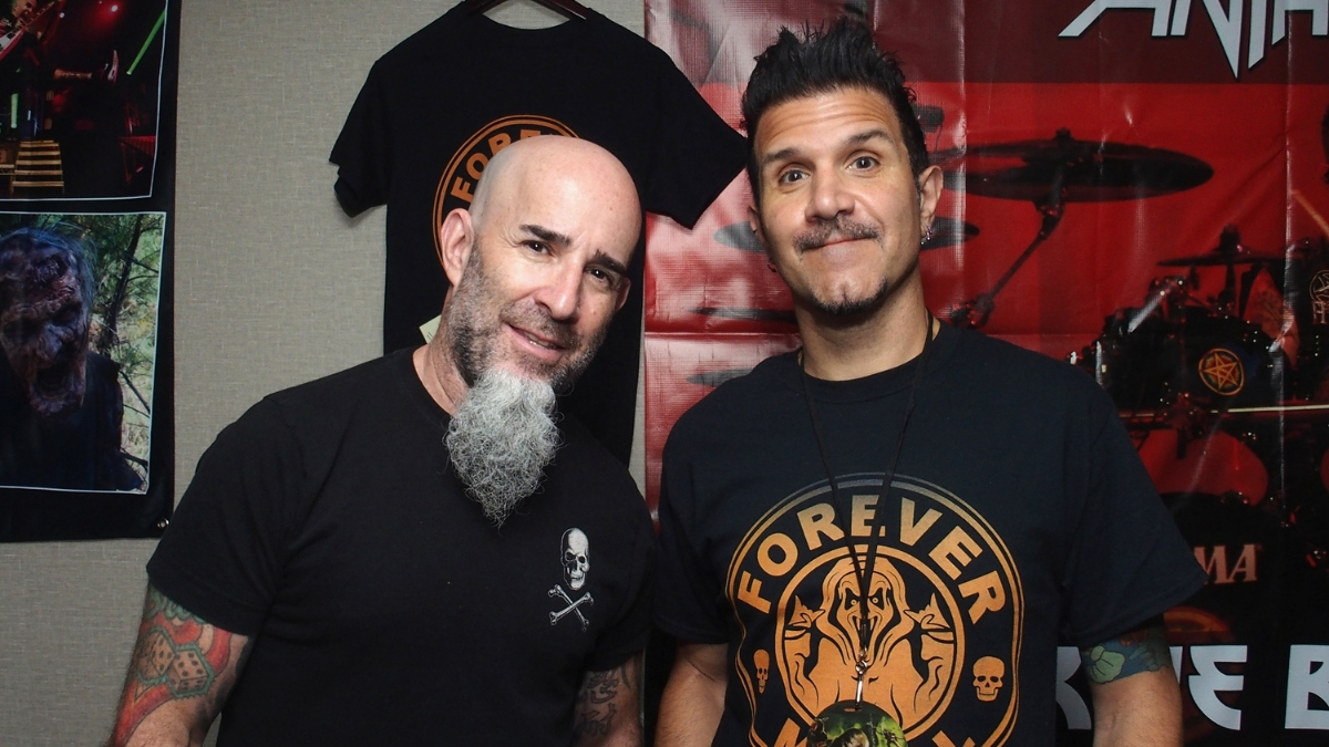 Scott Ian and Charlie Benante of the band Anthrax attend the Chiller Theatre Expo Fall 2019 at Parsippany Hilton on October 25, 2019 in Parsippany, New Jersey