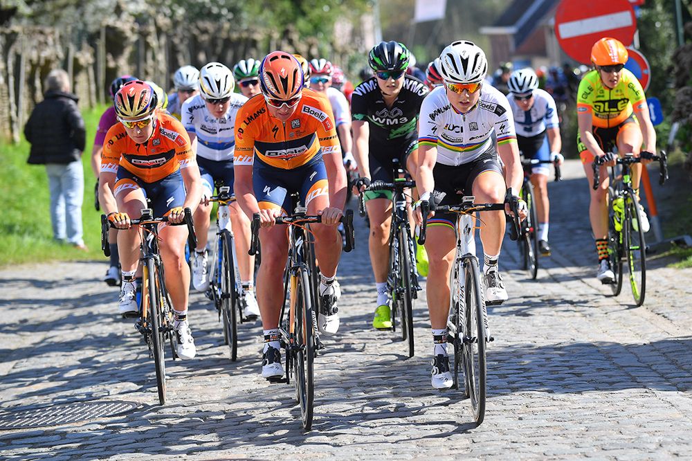 On the climb during Tour of Flanders