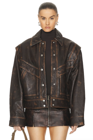 GRLFRND Jayden Distressed Leather Jacket