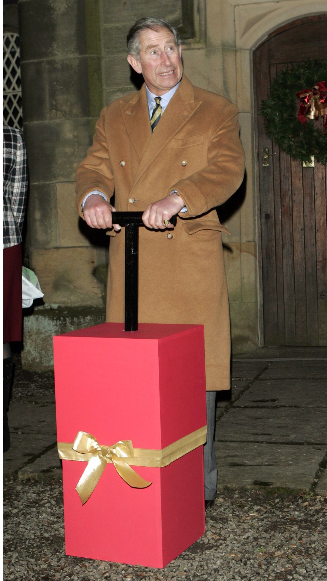 King Charles turning on Christmas lights.