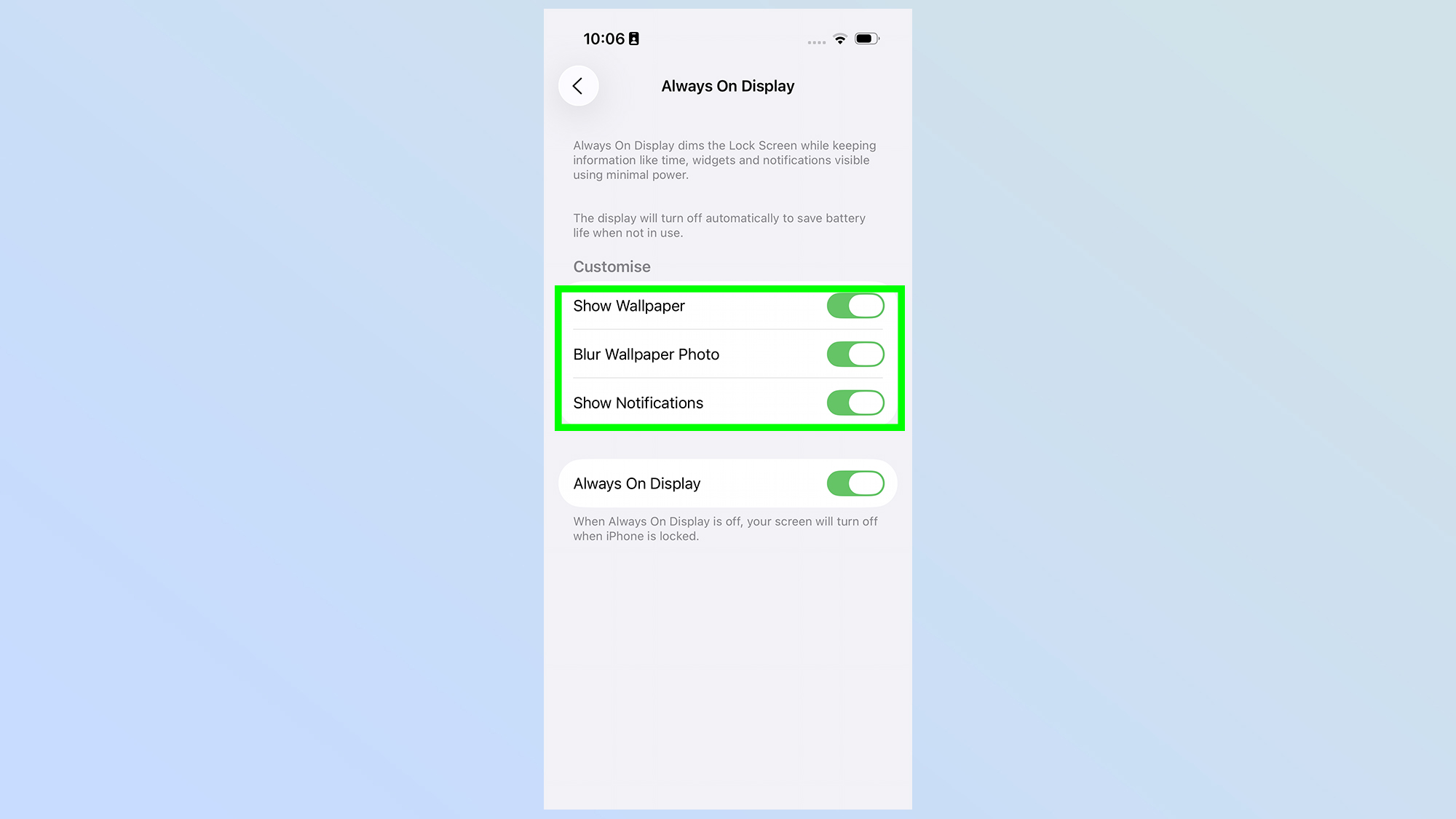 iphone 17 how to set up always on display