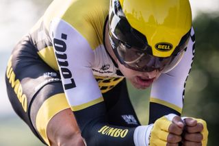 Alexey Vermeulen (LottoNL-Jumbo) closes in on the finish of the US time trial championship.