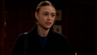 Hayley Erin as Claire looking concerned in The Young and the Restless
