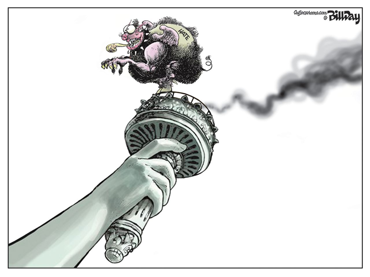 Editorial Cartoon U.S. Liberty Hate