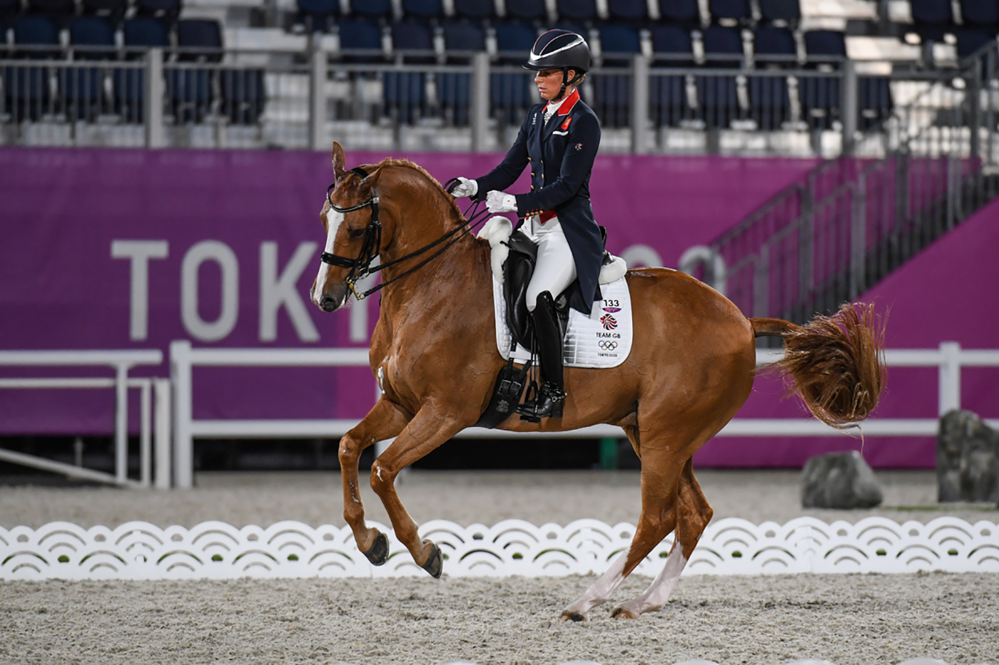 Charlotte Dujardin and Gio on their way helping the British team qualify for the grand prix special