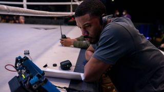 Michael B. Jordan behind the scenes of Creed