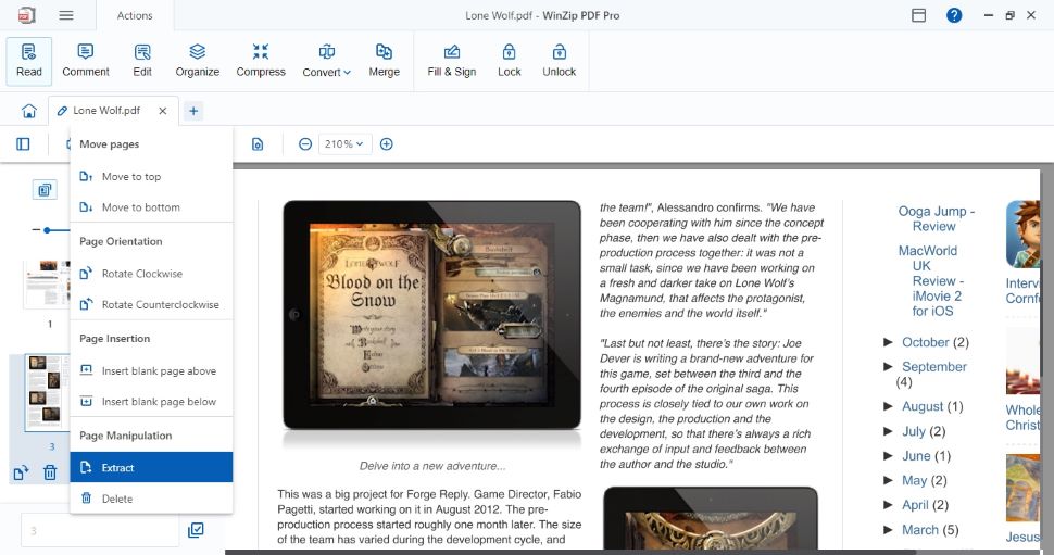 Screenshot of WinZip PDF Pro PDF Editor