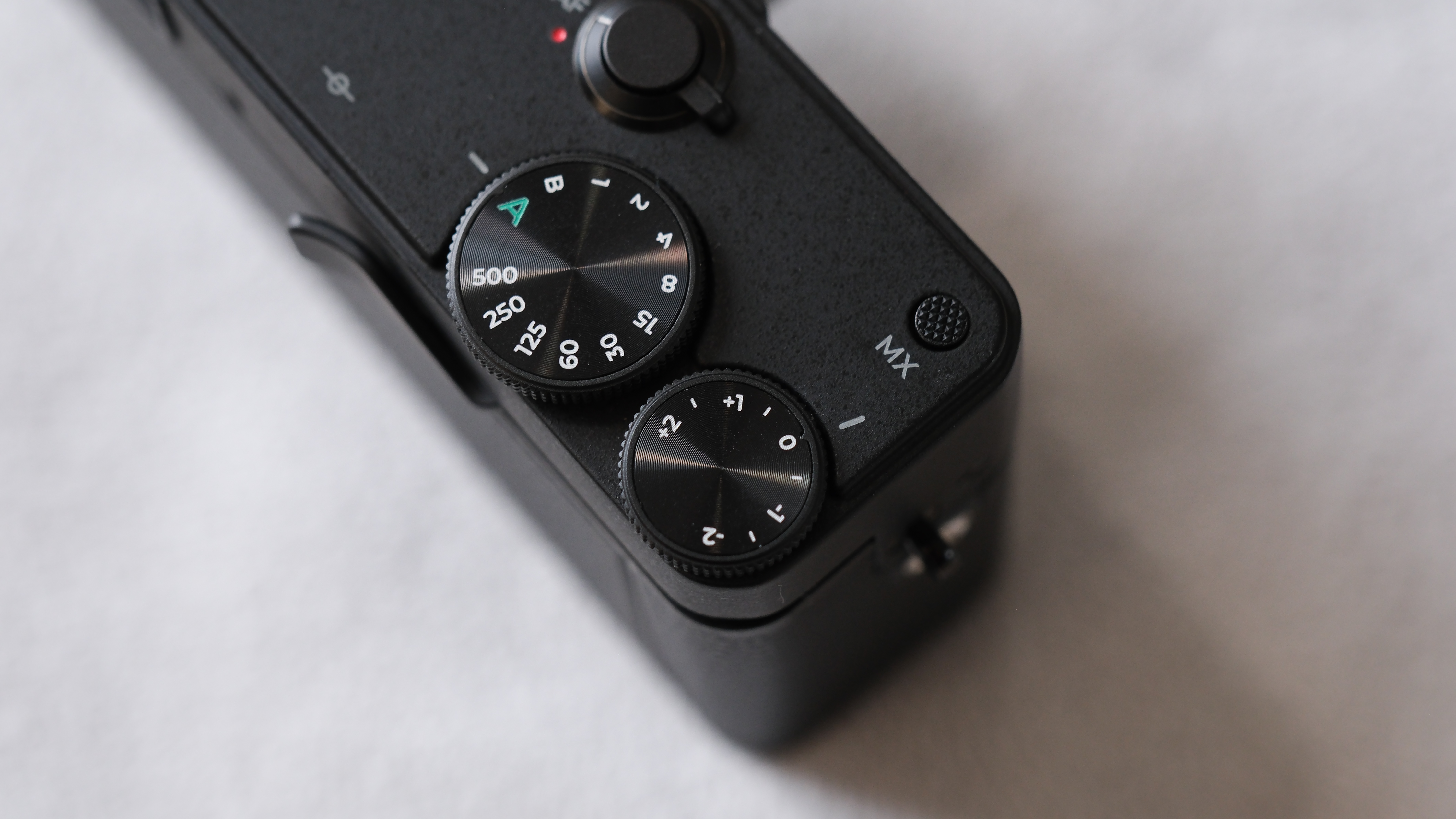 Close up of the dials on a Lomography Lomo MC-A camera