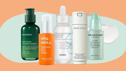 products in the Amazon Prime Day Korean Beauty deals from innisfree, The Face Shop, COSRX and Amorepacific