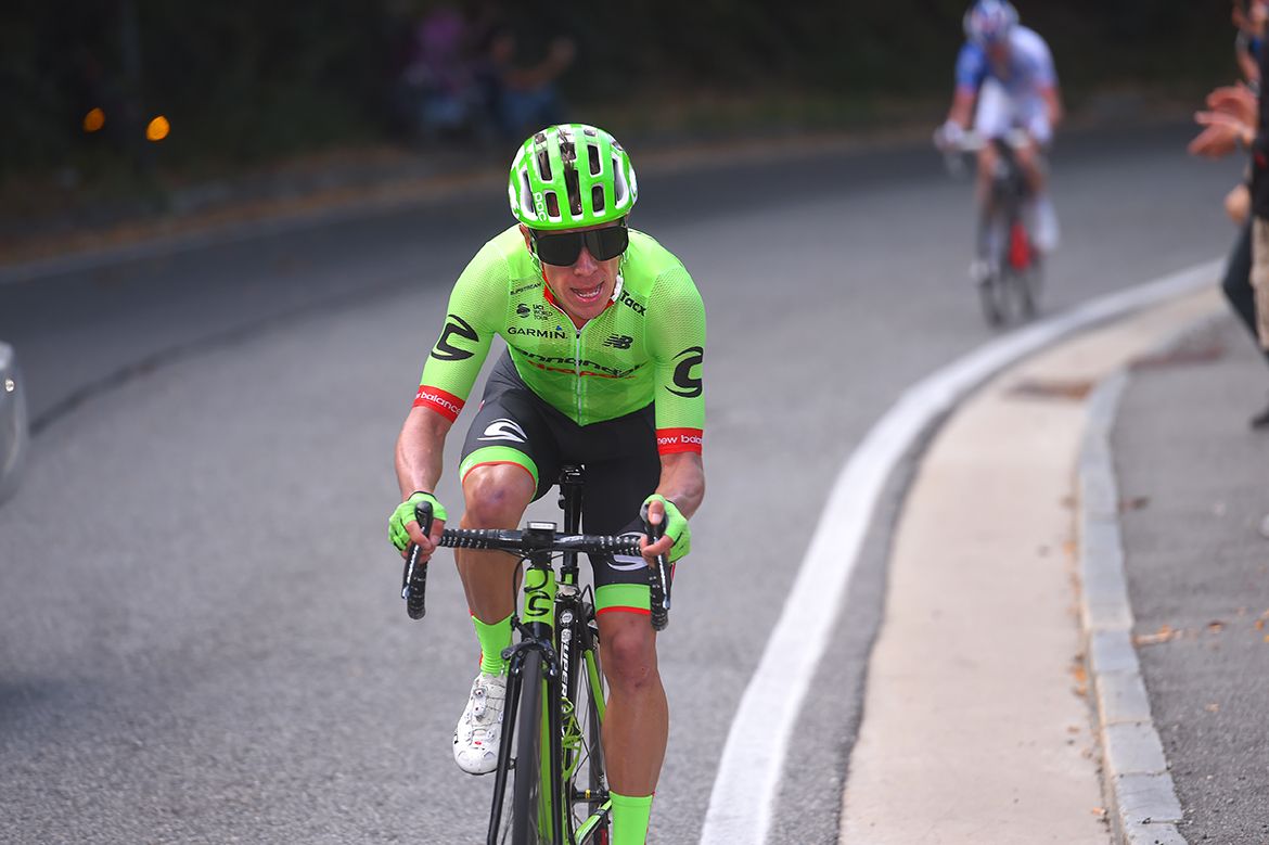 Rigoberto Uran soloing clear at Milano-Torino