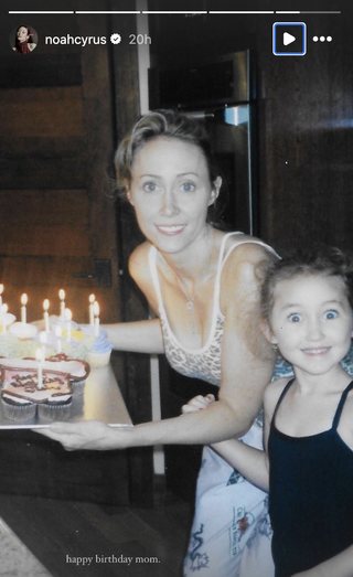 Noah Cyrus wishes mum Tish Cyrus a happy birthday.