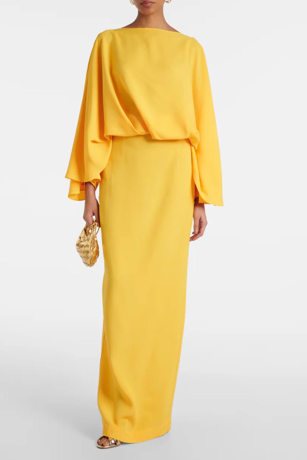 Taller Marmo Maddalena draped crêpe cady gown