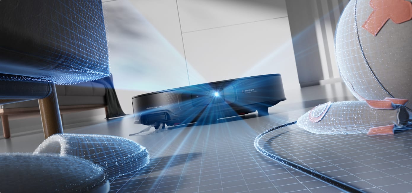 The Z70's on board LiDAR takes note of furniture and obstacles