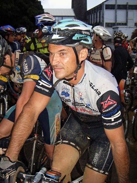 Gil Guillaumin readies himself for a fast start.