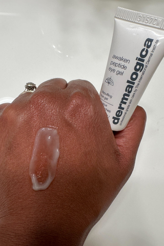 dermalogica eye cream swiped on a hand