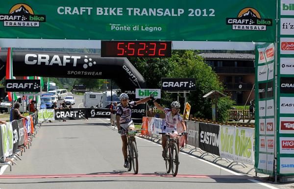 Mixed stage winners Lorenza Menapace and Claudio Segata