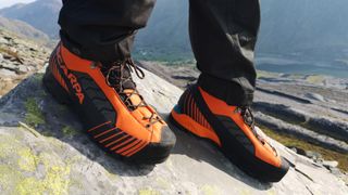 best winter hiking boots: Scarpa Ribelle in Snowdonia
