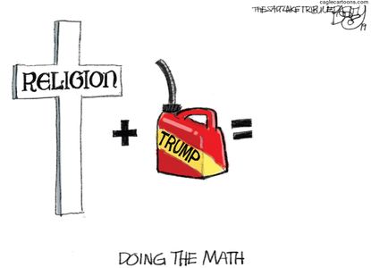 Political Cartoon U.S. Trump Religion